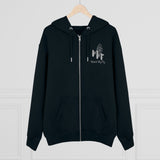 Match My Fly Men Black and White Zip Hoodie