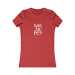 Match My Fly Women red/white crew neck short sleeve shirt