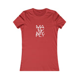 Match My Fly Women red/white crew neck short sleeve shirt