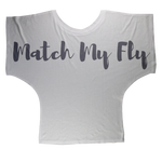 TRANSPARENT TEXT MATCH MY FLY BRUSH TEXT FONT  Sublimation Batwing Top