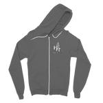 TRANSPAENT BLUE TEXT MATCH MY FLY Match My Fly Men Classic Adult Zip Hoodie