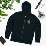 Match My Fly Men Black and White Zip Hoodie