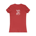 Match My Fly Women red/white crew neck short sleeve shirt