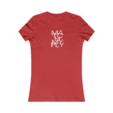 Match My Fly Women red/white crew neck short sleeve shirt