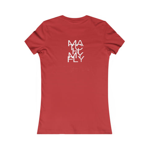 Match My Fly Women red/white crew neck short sleeve shirt