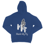 TRANSPAENT BLUE TEXT MATCH MY FLY Match My Fly Men Classic Adult Zip Hoodie