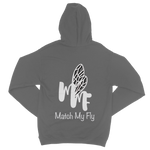 TRANSPAENT BLUE TEXT MATCH MY FLY Match My Fly Men Classic Adult Zip Hoodie