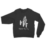 TRANSPAENT BLUE TEXT MATCH MY FLY Match My Fly Men Classic Adult Sweatshirt