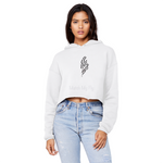 TRANSPAENT BLUE TEXT MATCH MY FLY Cropped Raw Edge Boyfriend Hoodie