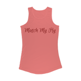 TRANSPAENT BLUE TEXT MATCH MY FLY Match My Fly Women Performance Tank Top