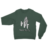 TRANSPAENT BLUE TEXT MATCH MY FLY Match My Fly Men Classic Adult Sweatshirt
