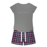 Match My Fly Girls Sleepy Tee and Flannel Short