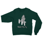 TRANSPAENT BLUE TEXT MATCH MY FLY Match My Fly Men Classic Adult Sweatshirt