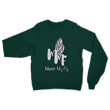 TRANSPAENT BLUE TEXT MATCH MY FLY Match My Fly Men Classic Adult Sweatshirt