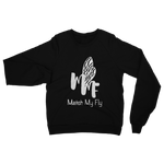 TRANSPAENT BLUE TEXT MATCH MY FLY Match My Fly Men Classic Adult Sweatshirt