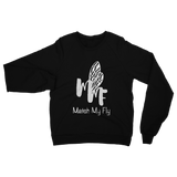 TRANSPAENT BLUE TEXT MATCH MY FLY Match My Fly Men Classic Adult Sweatshirt