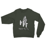 TRANSPAENT BLUE TEXT MATCH MY FLY Match My Fly Men Classic Adult Sweatshirt