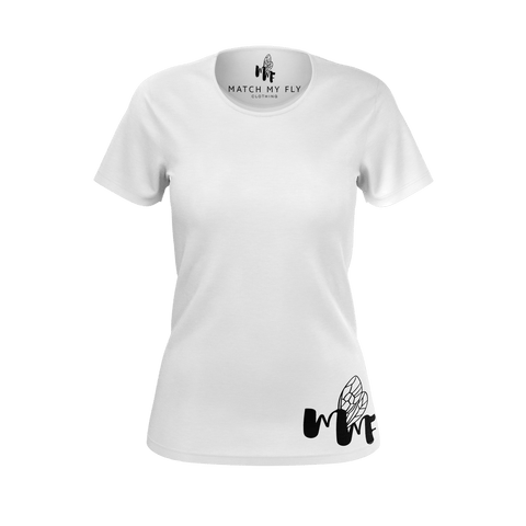 MMF Women White/Black Short Sleeve Shirts