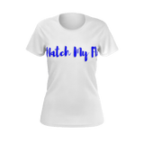 MMF Womens White/Blue Short Sleeve Shirts