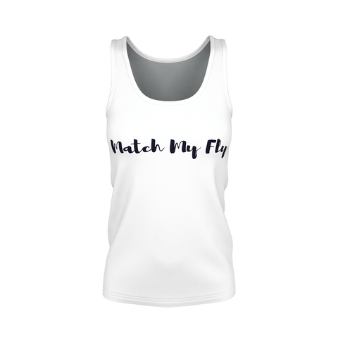 Match My Fly Women White/Black Tank Tops