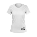 MMF Women White/Black Short Sleeve Shirts