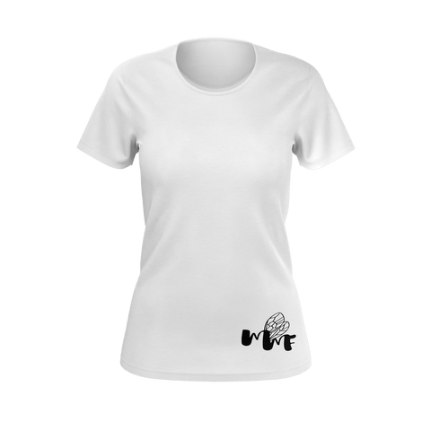 MMF Women White/Black Short Sleeve Shirts