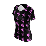 MMF Women Black/Pink Short Sleeve Shirts