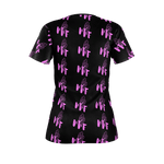 MMF Women Black/Pink Short Sleeve Shirts