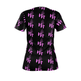 MMF Women Black/Pink Short Sleeve Shirts