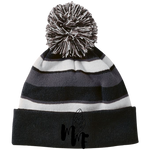 Match My Fly Striped Beanie with Pom